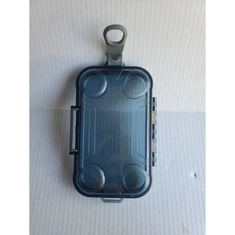 Waterproof Dry Box Translucent Blue Small Utility Case with Latch and Loop EDC